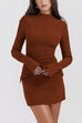 Moxidress Mockneck Long Sleeves Bodycon Mini Dress