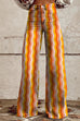 Moxidress High Rise Color Block Printed Wide Leg Pants