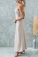 Moxidress Sleeveless Tie Knot One Shoulder Striped Maxi Dress