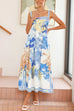 Moxidress Pocketed Side Slit Printed Maxi Cami Dress