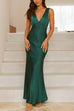 Moxidress V Neck Sleeveless Maxi Party Dress