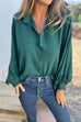 Moxidress Batwing Long Sleeves Button Front Solid Shirt