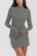 Moxidress Mockneck Long Sleeves Bodycon Mini Dress