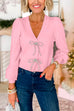 V Neck Bow Knot Front Sweet Sweater