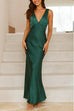 Moxidress V Neck Sleeveless Maxi Party Dress