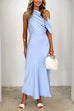 Asymmetrical One Shoulder Waisted Maxi Dress