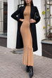 Moxidress Mockneck Long Sleeves Bodycon Knit Maxi Dress