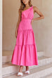 Moxidress One Shoulder High Waist Tiered Maxi Dress