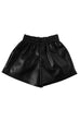 Moxidress Elastic Waist Pocketed Faux Leather Shorts