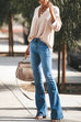 Moxidress Distressed Bell Bottoms Skinny Denim Pants