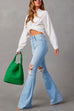 Moxidress Distressed Bell Bottoms Ripped Trendy Jeans