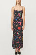 Lace-up Backless Neon Zodiac Print Maxi Cami Dress