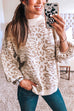 Moxidress Crewneck Drop Shoulder Leopard Slouchy Sweater