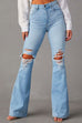 Moxidress Distressed Bell Bottoms Ripped Trendy Jeans