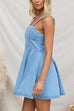 Adjustable Strap A-line Denim Mini Dress