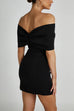 Moxidress Bow Off Shoulder Bodycon Mini Party Dress