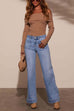 Moxidress Chic Straight Wide Leg Denim Pants