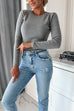 Moxidress Crewneck Solid Ribbed Knit Fitted Top(5 Colors Available!)