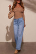 Moxidress Chic Straight Wide Leg Denim Pants