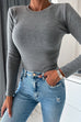 Moxidress Crewneck Solid Ribbed Knit Fitted Top(5 Colors Available!)