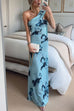 Moxidress Strapless Tube Floral Print Bodycon Maxi Dress