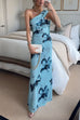 Moxidress Strapless Tube Floral Print Bodycon Maxi Dress