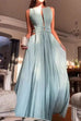 Moxidress Sleeveless Cut Out Open Back Pleated Maxi Dress