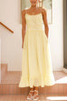 Moxidress Spaghetti Strap Frill Trim Tie Bow Maxi Dress