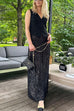 Moxidress Elastic Waist Sequin A-line Maxi Skirt