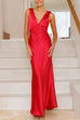 Moxidress V Neck Sleeveless Maxi Party Dress