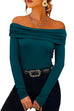 Moxidress Off Shoulder Long Sleeves Bottoming Shirt