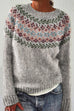 Moxidress Crewneck Color Block Pattern Pullover Sweater(in 4 Patterns)