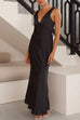 Moxidress V Neck Sleeveless Maxi Party Dress