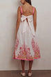 Moxidress Ric Rac Trim Bow Back Floral Print Midi Cami Dress