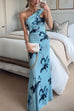 Moxidress Strapless Tube Floral Print Bodycon Maxi Dress