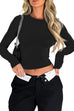 Moxidress Long Sleeves Slim Fit Basic T-shirt