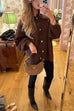 Moxidress Button Up Balloon Sleeves Sweater Cardigan