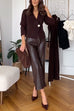 Moxidress Chic V Neck Button Up Sweater Cardigan