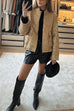 Moxidress Stand Collar Zip Up Pocketed Sequin Jacket