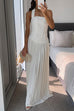 Halter Sleeveless Pleated Splice Maxi Dress