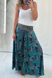 Moxidress Elastic Waist Wide Leg Palazzo Printed Casual Pants