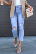 Moxidress High Rise Distressed Ripped Skinny Jeans