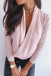 Moxidress Elegant Heap Collar Long Sleeve Top