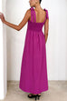 Moxidress Bow Shoulder Empire Waist Swing Maxi Cami Dress