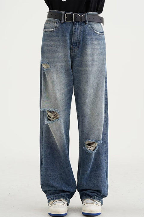 Moxidress Wide Leg Ripped Baggy Jeans