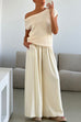 Moxidress Elastic Waist Pocketed Wide Leg Cotton Linen Pants