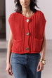 Moxidress Gold Buttons Pocketed Chunky Sweater Vest