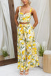 Tie Waist Wide Leg Lemon Print Pants