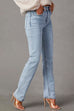 Moxidress Raw Hem Distressed Straight Leg Denim Pants