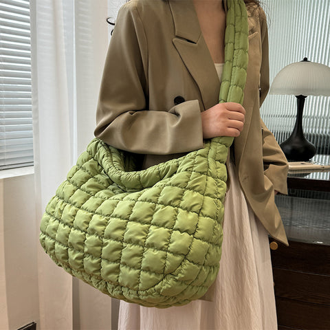 Moxidress Lightweight Quilted Grid Puffer Tote Bag